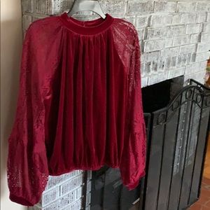 Free People blouse Burgundy